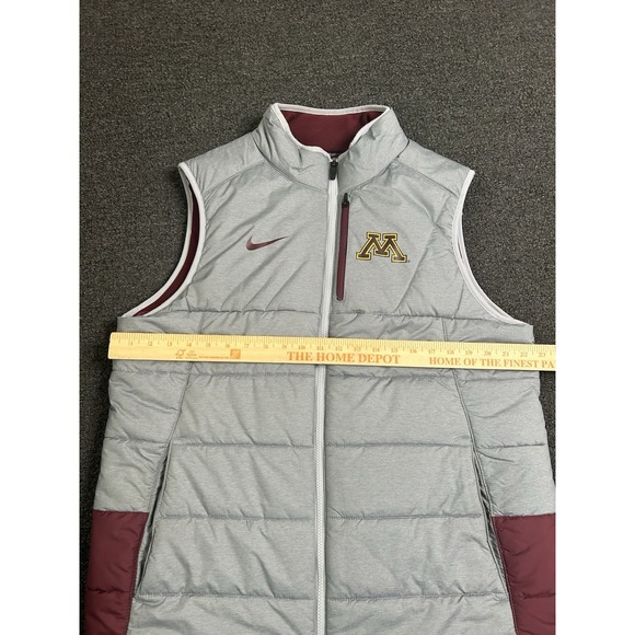Minnesota Gophers Nike Puffer Vest Gray/Red Mens Large Full Zip Football College - Picture 5 of 10